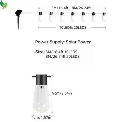 patio string lights solar vintage bulbs