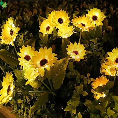 LED sunflower lights lawn stake waterproof