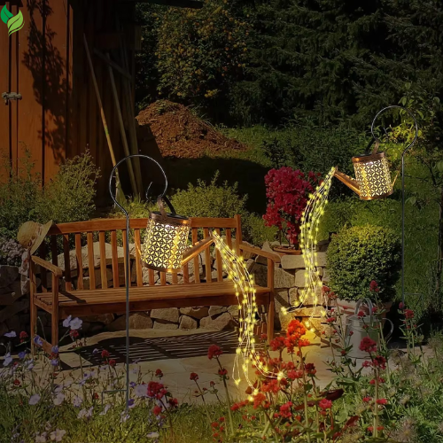 watering can LED lights night garden decor