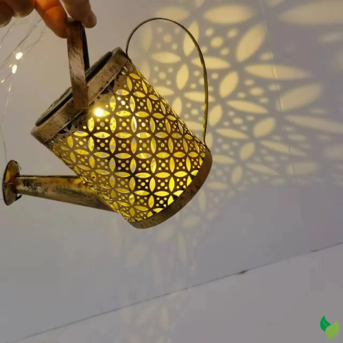 glowing watering can garden lights outdoor