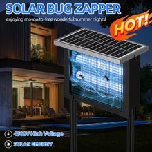 Solar Bug Zapper Outdoor, Waterproof Mosquito Zapper Outdoor Solar Powered, 4500V Electric Bug Zapper Indoor w/Smart Light Sensor, Mosquito Trap Fly Zapper for Patio Kitchen Garage Yard Camping