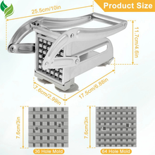 Stainless Steel French Fries Cutter – Manual Potato Slicer with 36/46-Hole Blades