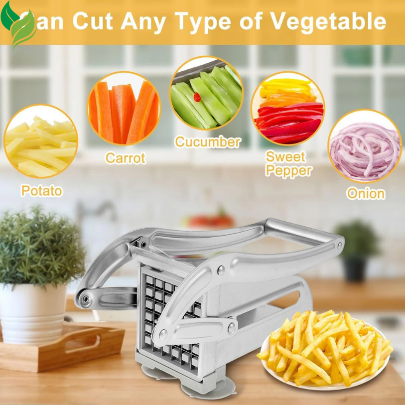 Stainless Steel French Fries Cutter – Manual Potato Slicer with 36/46-Hole Blades
