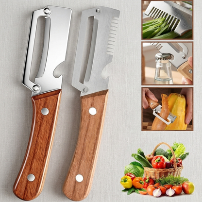 Handheld stainless steel peeler for simple meal prep at home