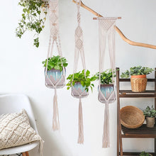 Gardening Plant Hanging Basket Handmade Macrame Flowerpot Pocket Cotton Rope Flower Pot Indoor Home Boho Style