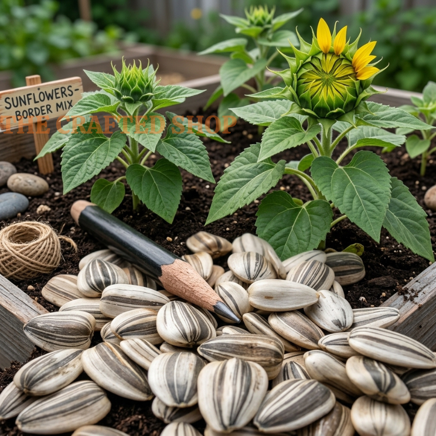 Sunflower Mammoth Grey Stripe Seeds – 15 Seeds