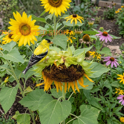 Sunflower Mammoth Grey Stripe Seeds – 15 Seeds