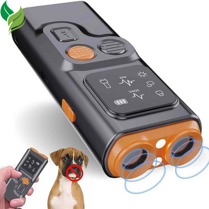 Ultrasonic Dog Bark Deterrent Device with LED Flashlight & Rechargeable Battery