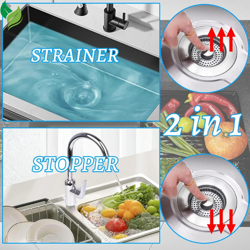 Upgraded 3-in-1 Kitchen Sink Drain Strainer
