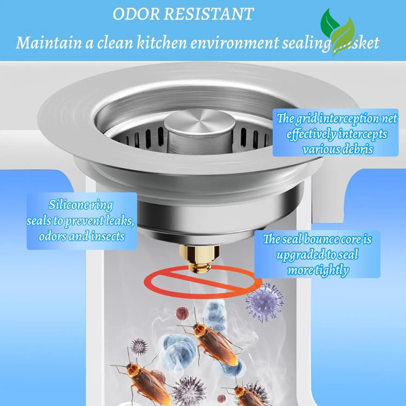 Upgraded 3-in-1 Kitchen Sink Drain Strainer