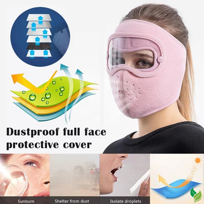 Winter Full Face Mask with Eye Shield – Windproof Thermal Mask for Cycling & Skiing