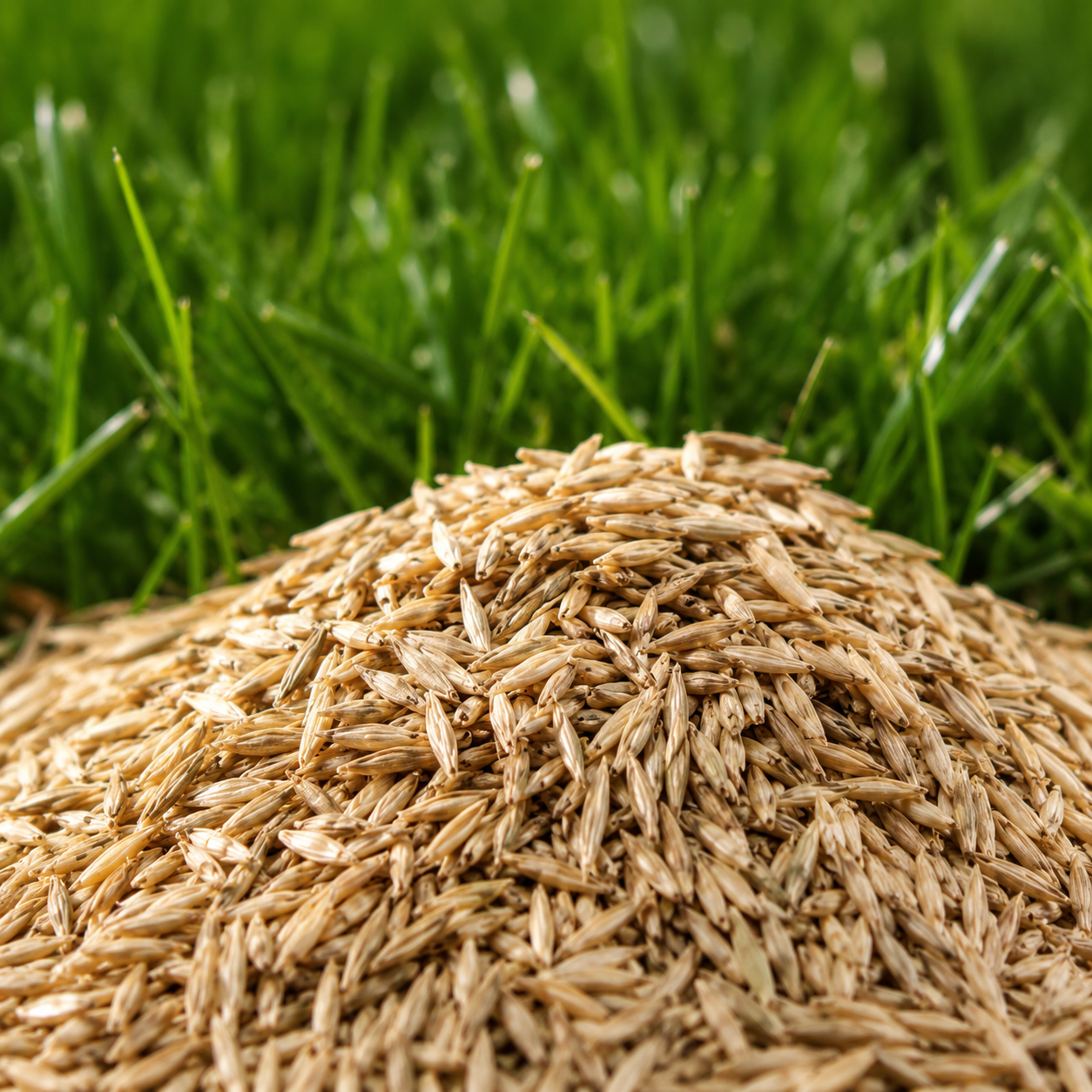 Dense green perennial ryegrass lawn for home yards