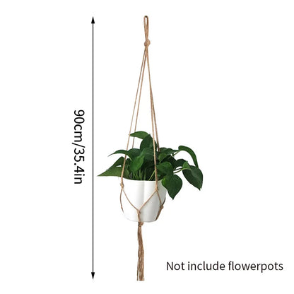 Gardening Plant Hanging Basket Handmade Macrame Flowerpot Pocket Cotton Rope Flower Pot Indoor Home Boho Style