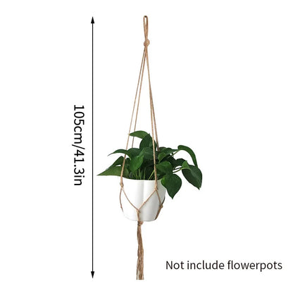 Gardening Plant Hanging Basket Handmade Macrame Flowerpot Pocket Cotton Rope Flower Pot Indoor Home Boho Style