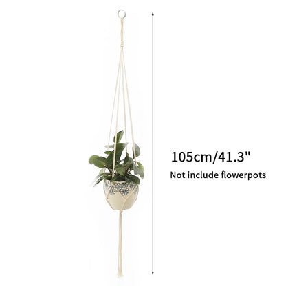 Gardening Plant Hanging Basket Handmade Macrame Flowerpot Pocket Cotton Rope Flower Pot Indoor Home Boho Style
